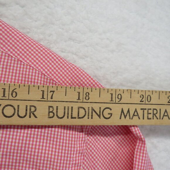 Tattersall London Shirt Mens Size 16 1/2 Pink Check Long Sleeve Button Up‎ - Picture 7 of 9